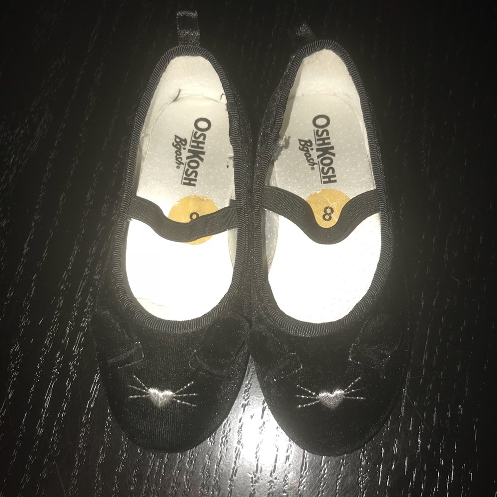 Girls toddler Kitty black suede shoes size 8